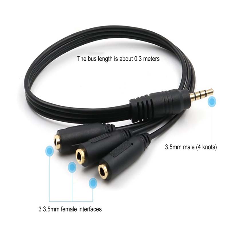 1Pc 3.5mm 3 Way Port Aux Multi - Earphone Splitter Jack recension och pris