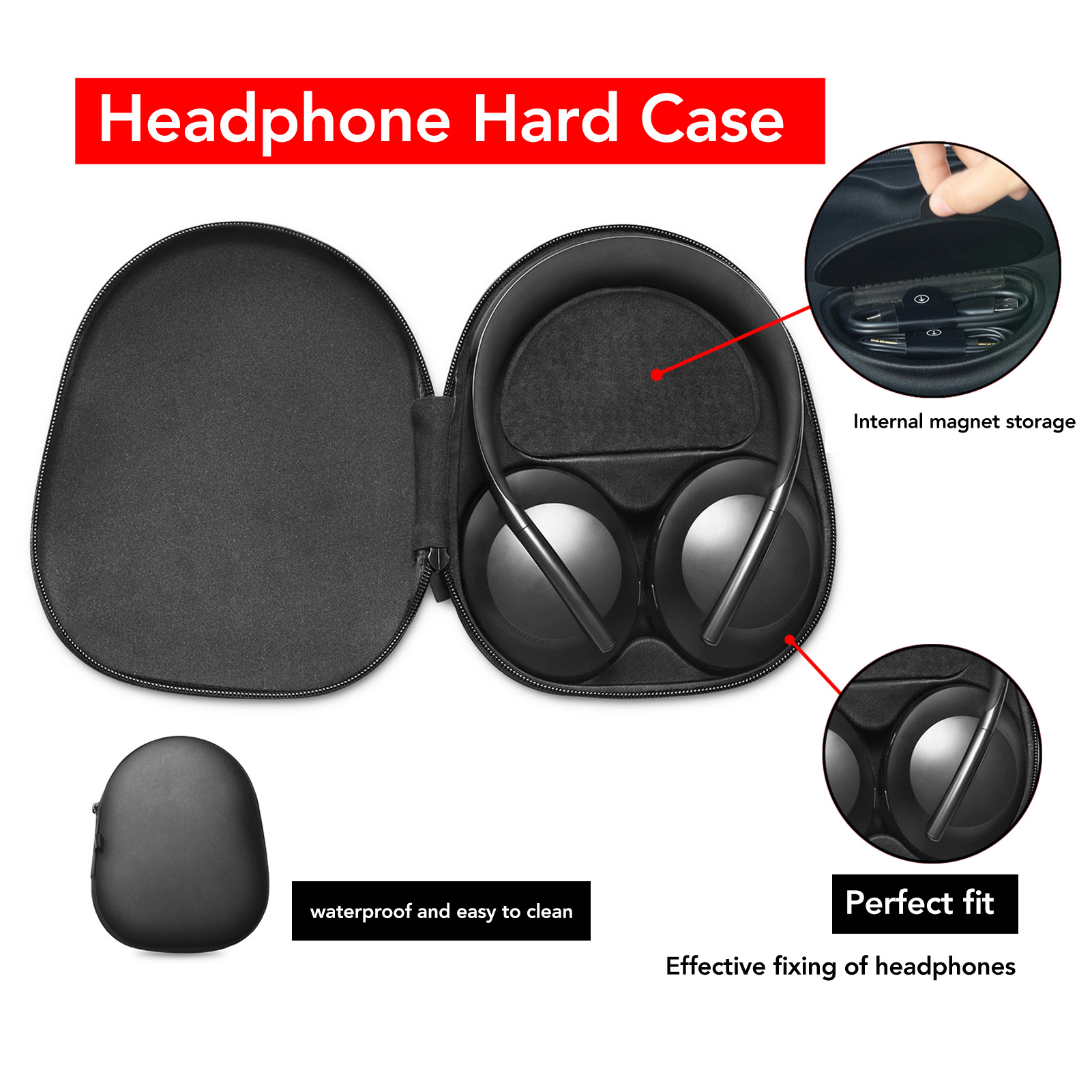 Headphone Hard Case for 700 QC - Headphone Case Hard recension och pris