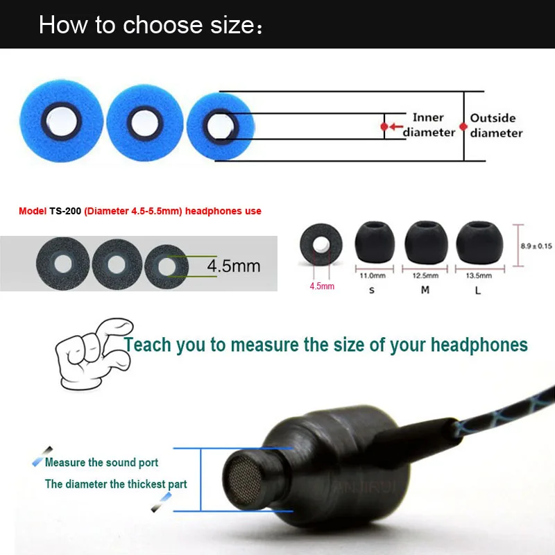 10Pair Memory Foam Earbud Ear  - Earphone Foam Tip recension och pris